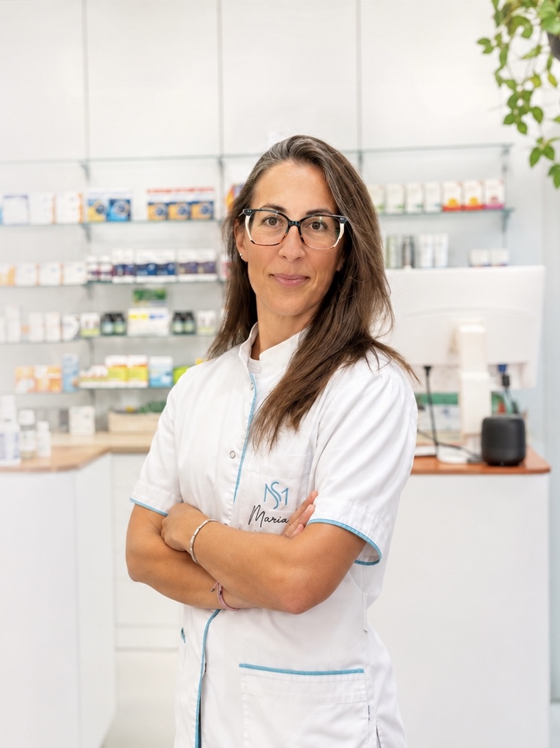 Mariona Solà Degès a la farmàcia